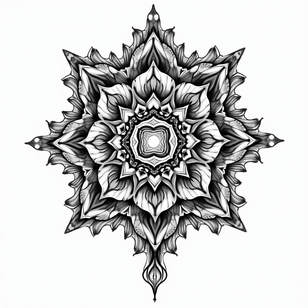 Letters a, e, c, v, h in a mandala.in bohemian style tattoo, 8k - Variation 7