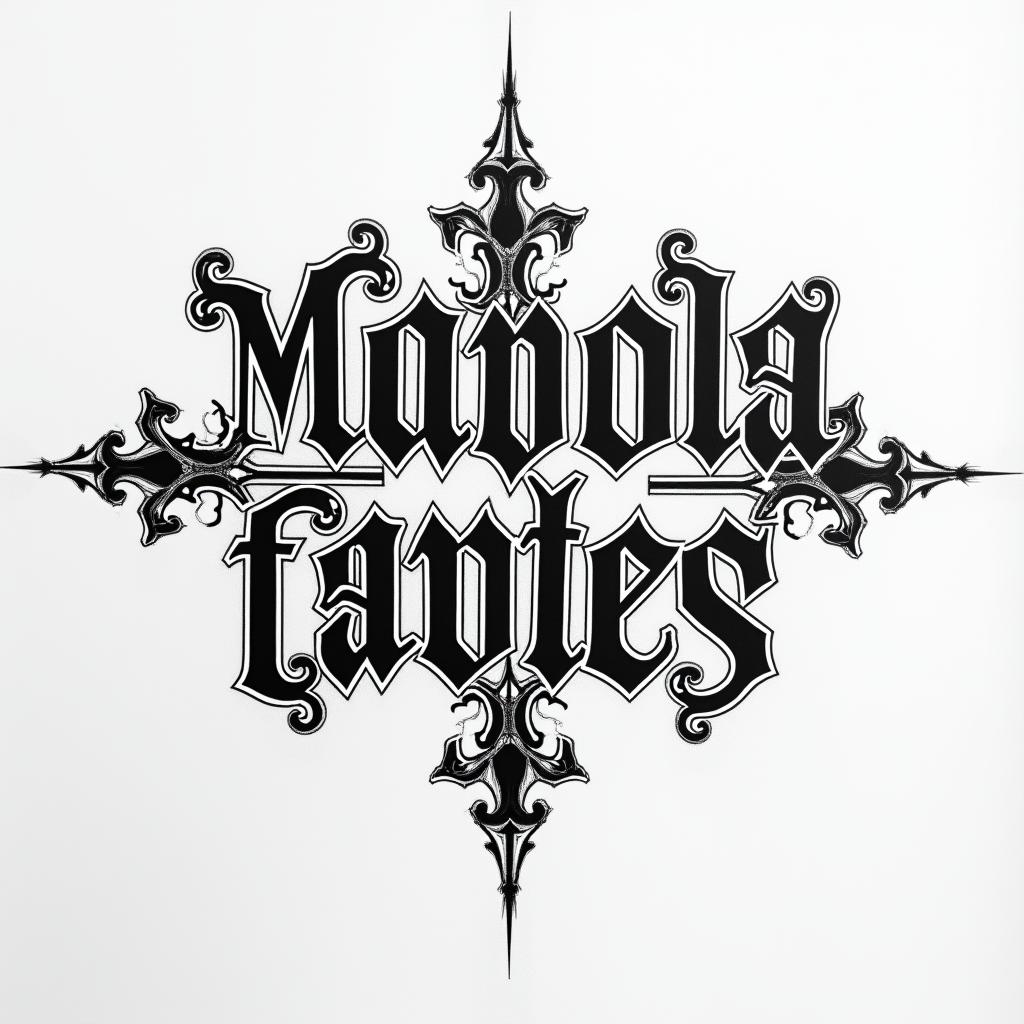 2007/03/24. Josmar Jesús Mendoza Lópeztext-based tattoo, gothic font ultra-realistic, perfectly placed, high-quality font design, photo-realistic shading, 8k, high quality, finely detailed typography - Variation 2