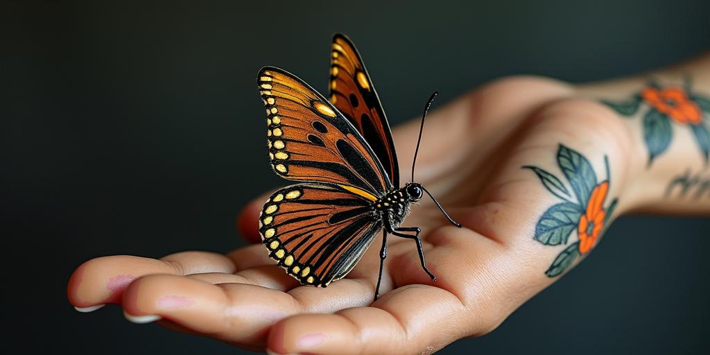 Butterfly with intricate wing patternshigly detailed tattoo - Variation 31