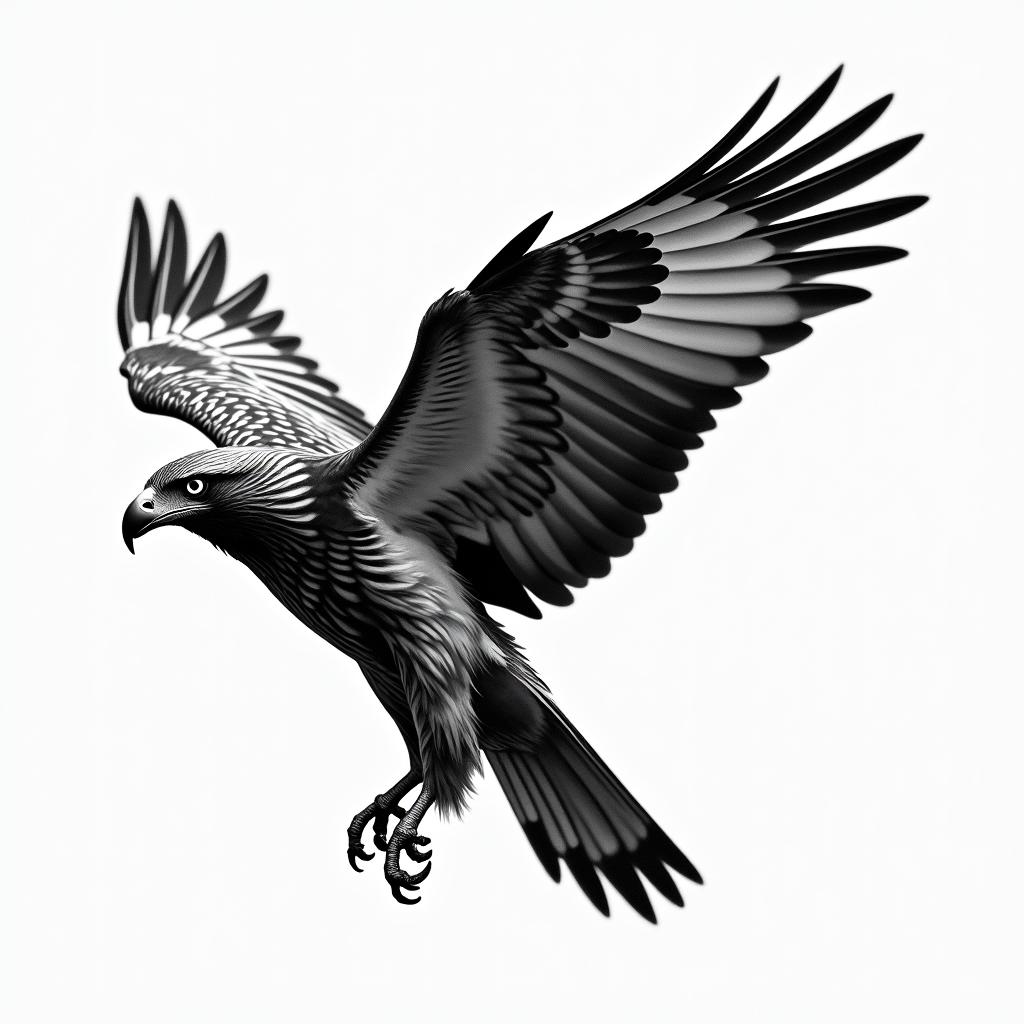 Hawkhigly detailed tattoo - Variation 9