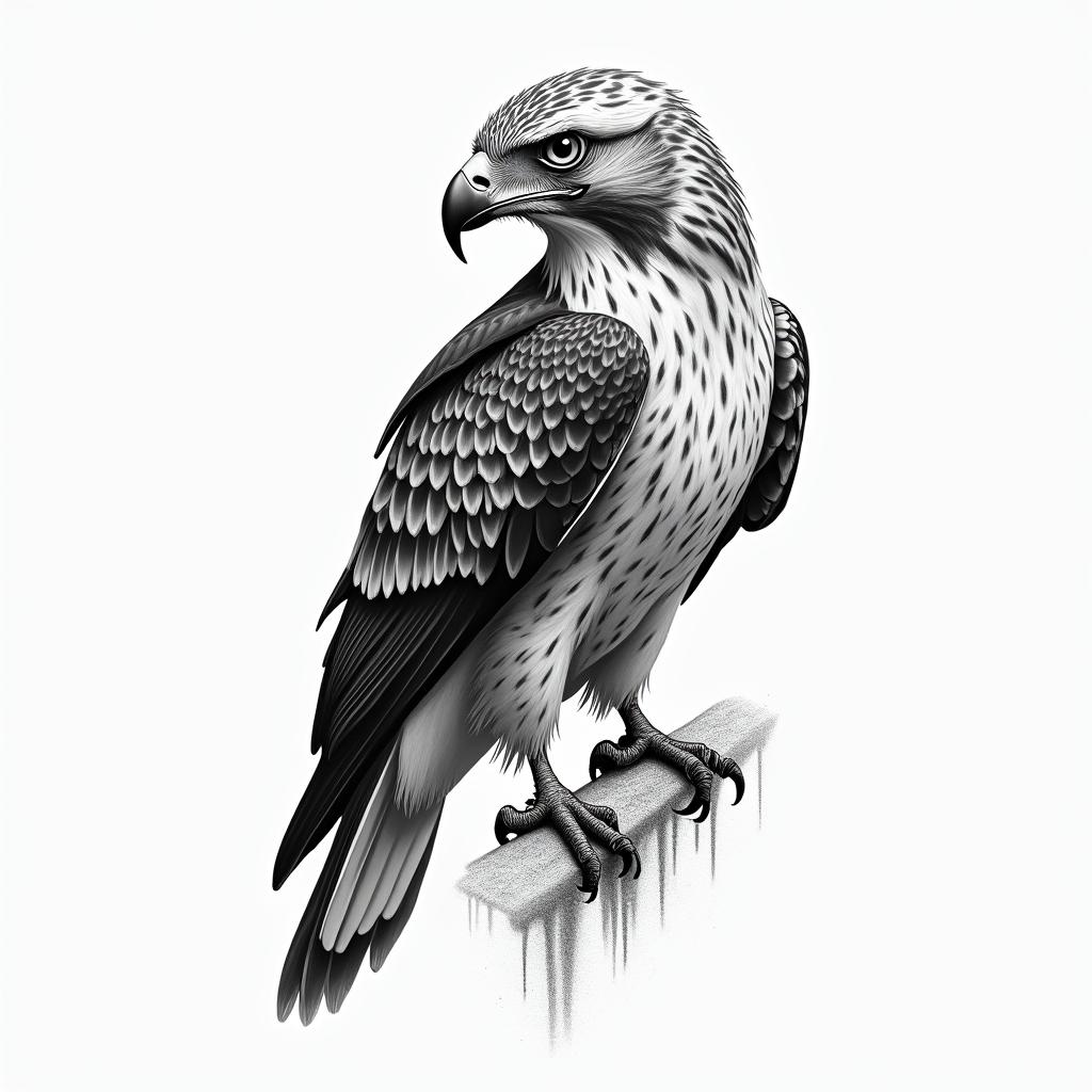 Hawkhigly detailed tattoo - Variation 10