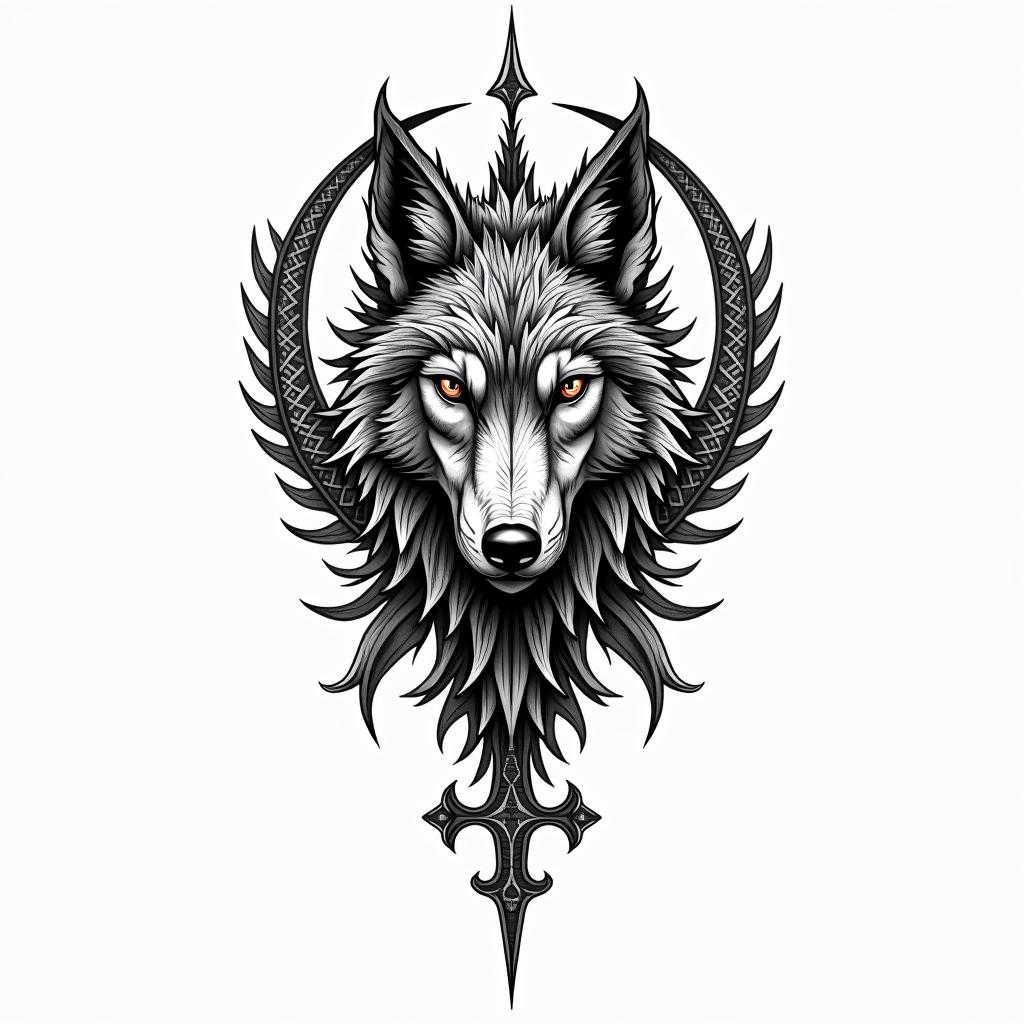 Wolf tattoo design