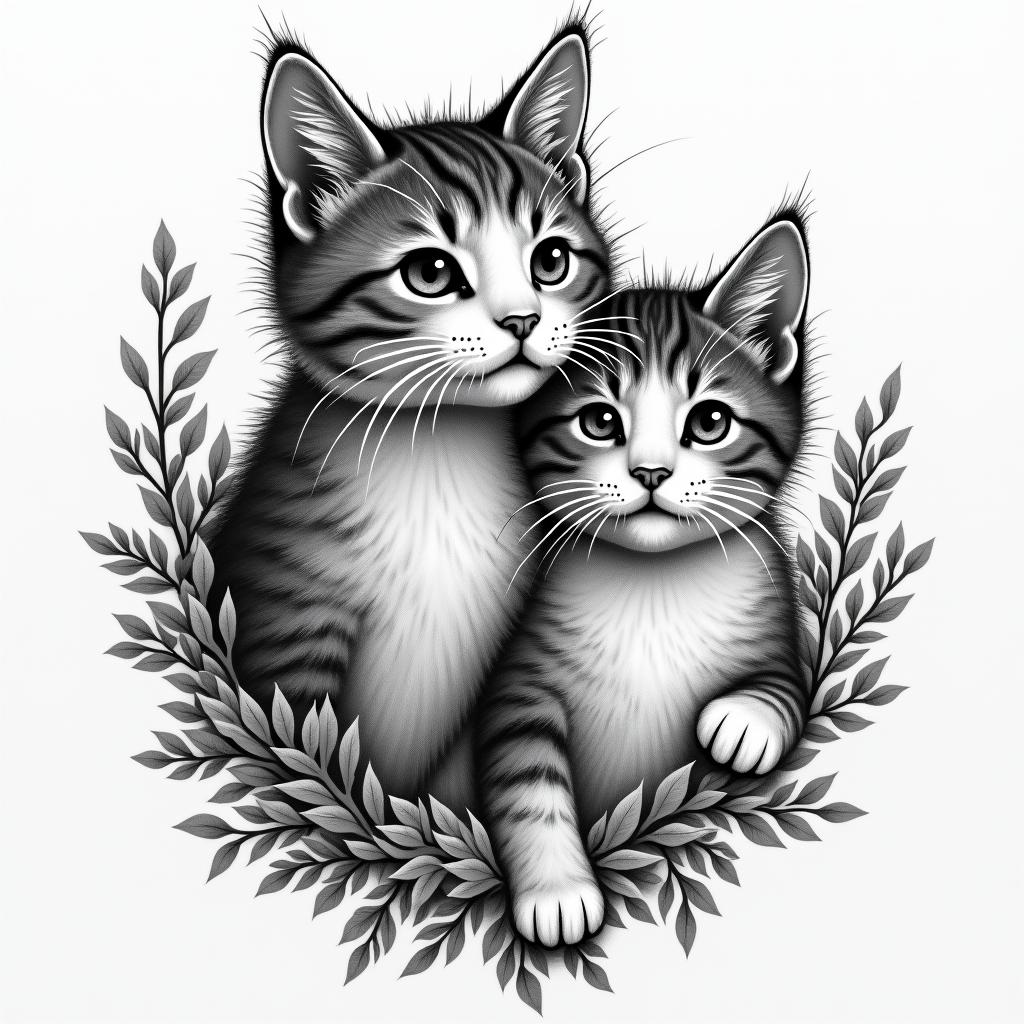 Tattoo in common with my daughter, we love cats. We have been through difficult things together: a death, a violent separation, harassment, and illness.higly detailed tattoo