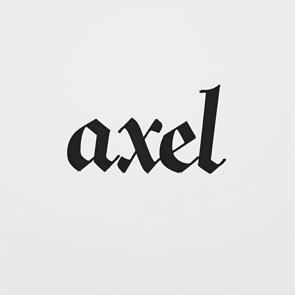 Axel 20.05.19minimalist text-based tattoo, Monospace font ultra-realistic, perfectly placed, high-quality font design, photo-realistic shading, 8k, high quality, finely detailed typograph - Variation 4
