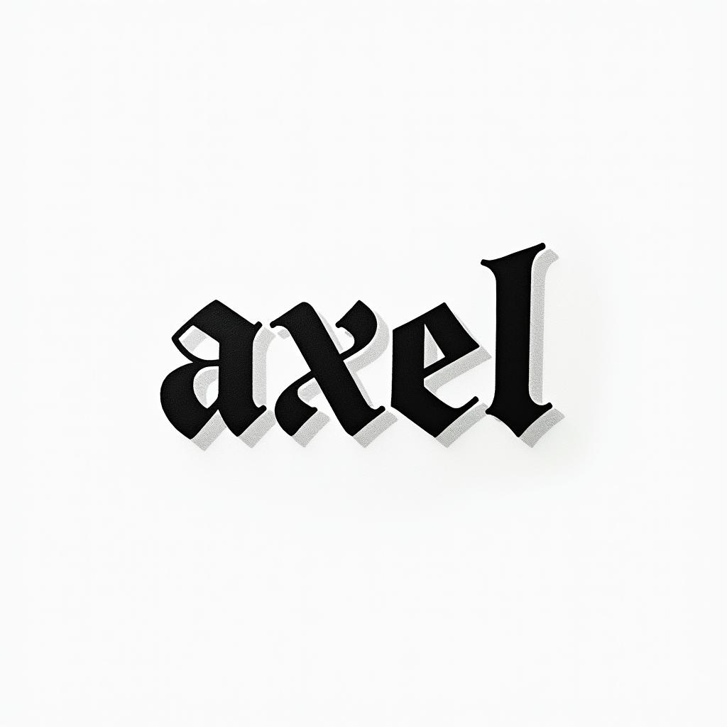 Axel 20.05.19minimalist text-based tattoo, Monospace font ultra-realistic, perfectly placed, high-quality font design, photo-realistic shading, 8k, high quality, finely detailed typograph - Variation 2