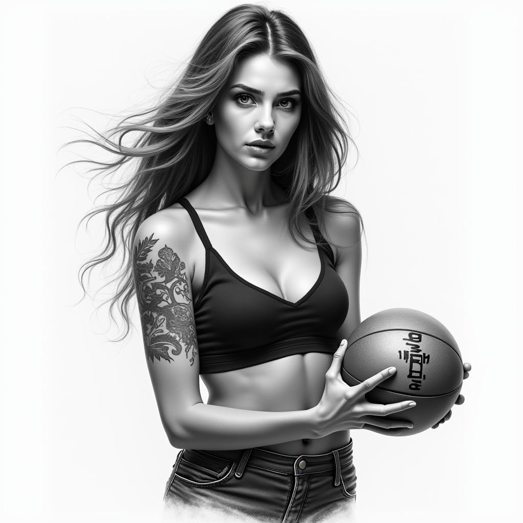 Bowlingin realism tattoo style, featuring a highly detailed, lifelike, capturing every detail, photorealistic, ultra realistic, intricate shading, smooth and sharp,   - Variation 2