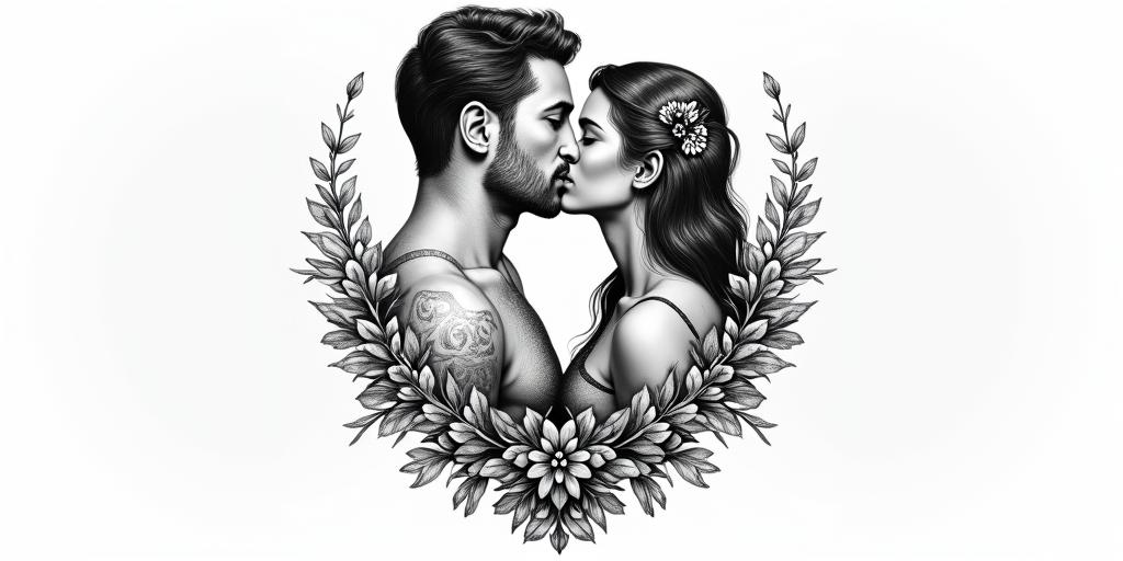 Lovein bohemian style tattoo, 8k