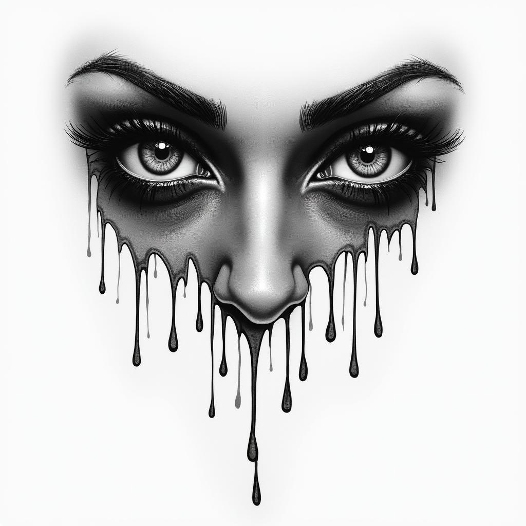 Slut eyes driphigly detailed tattoo - Variation 3