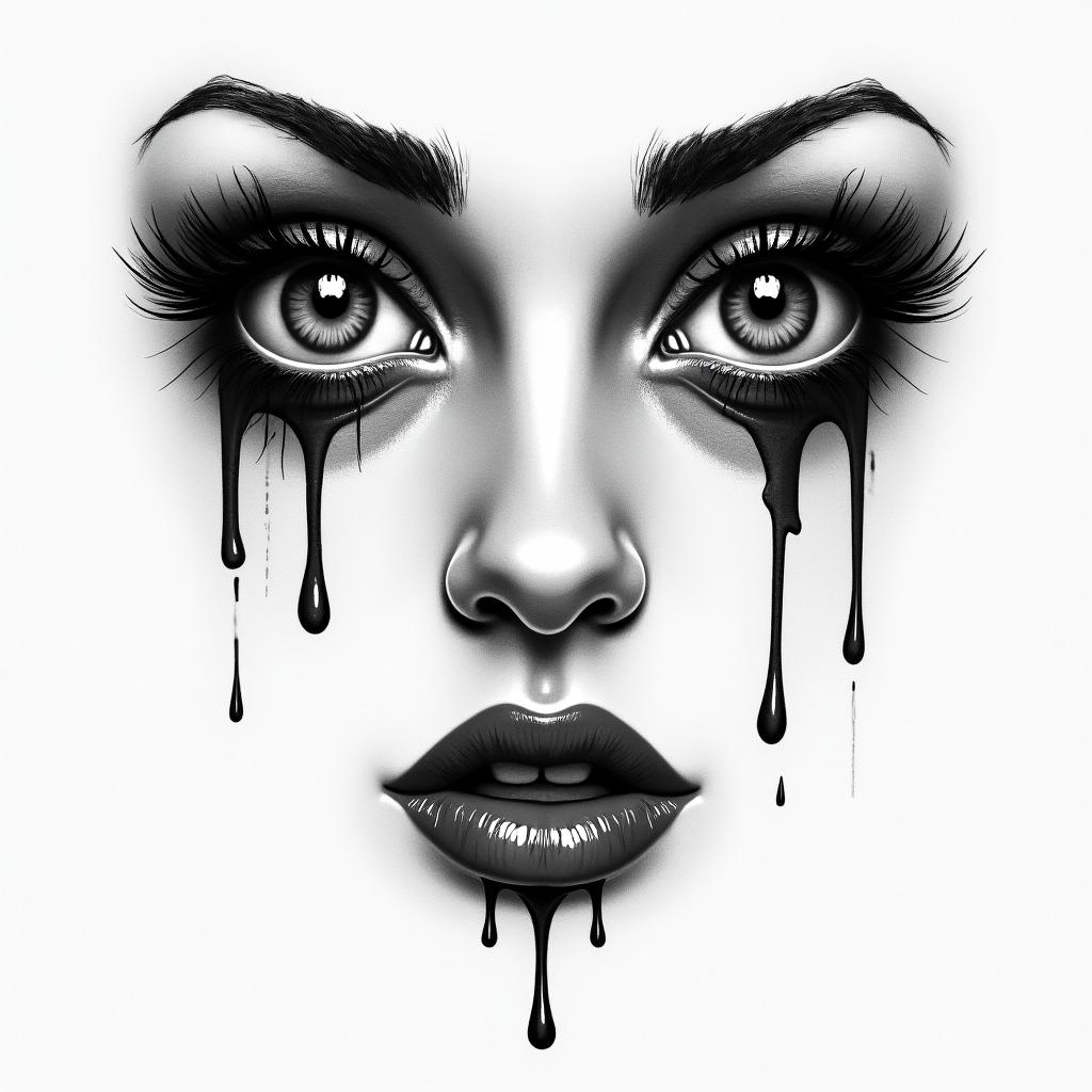 Slut eyes driphigly detailed tattoo - Variation 2