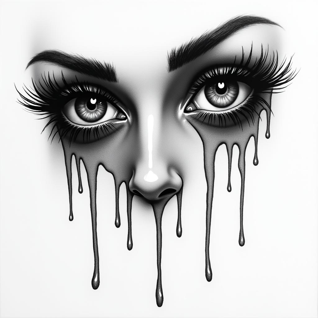 Slut eyes driphigly detailed tattoo - Variation 4