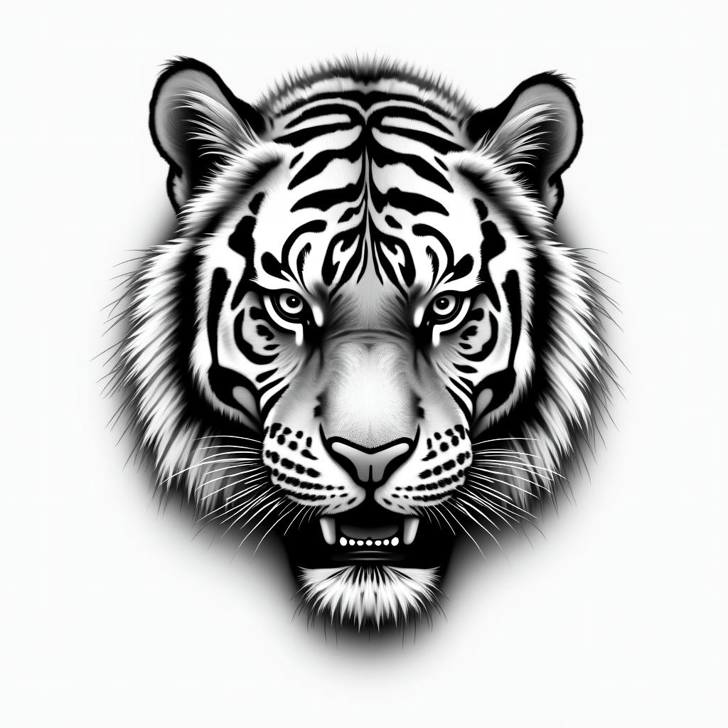 A tiger that’s stretched outhigly detailed tattoo - Variation 7