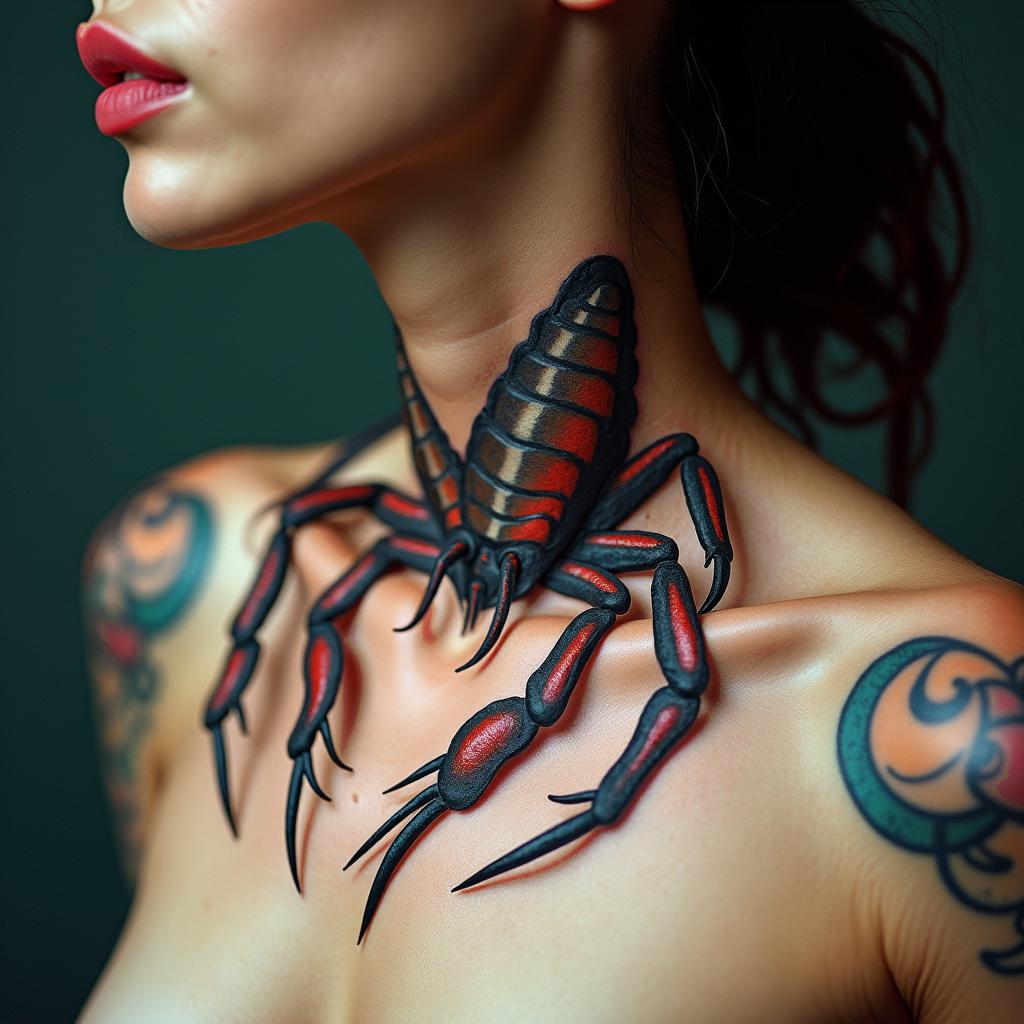 Scorpion with sharp, detailed clawshigly detailed tattoo - Variation 40