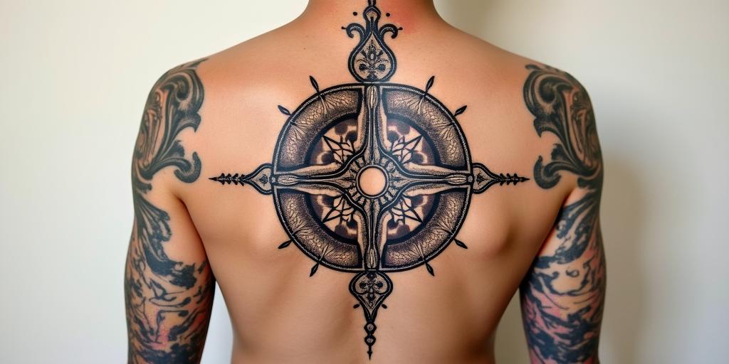Me in past lifein spiritual symbols tattoo style, featuring an intricate design incorporating elements, Hamsa hand, third eye, minimalist composition - Variation 3