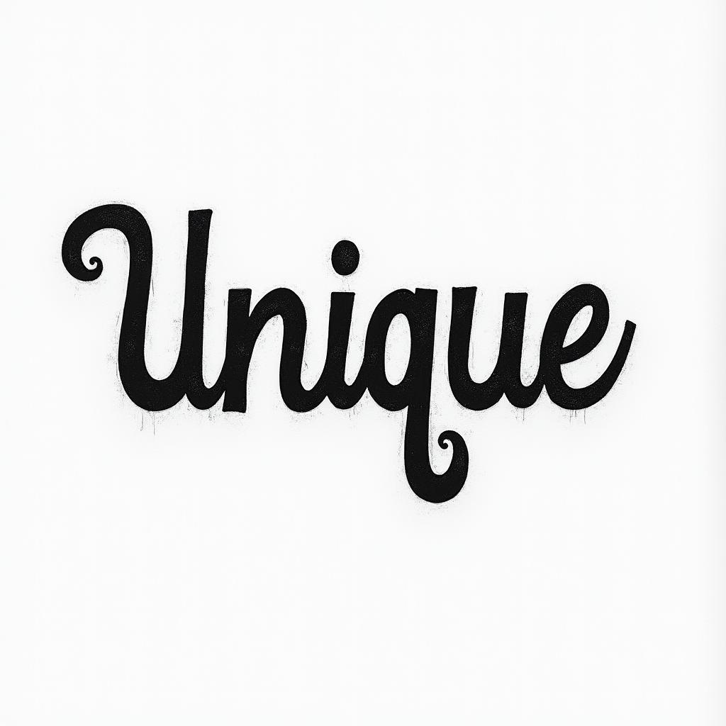 Name tattoo “Unique”higly detailed tattoo