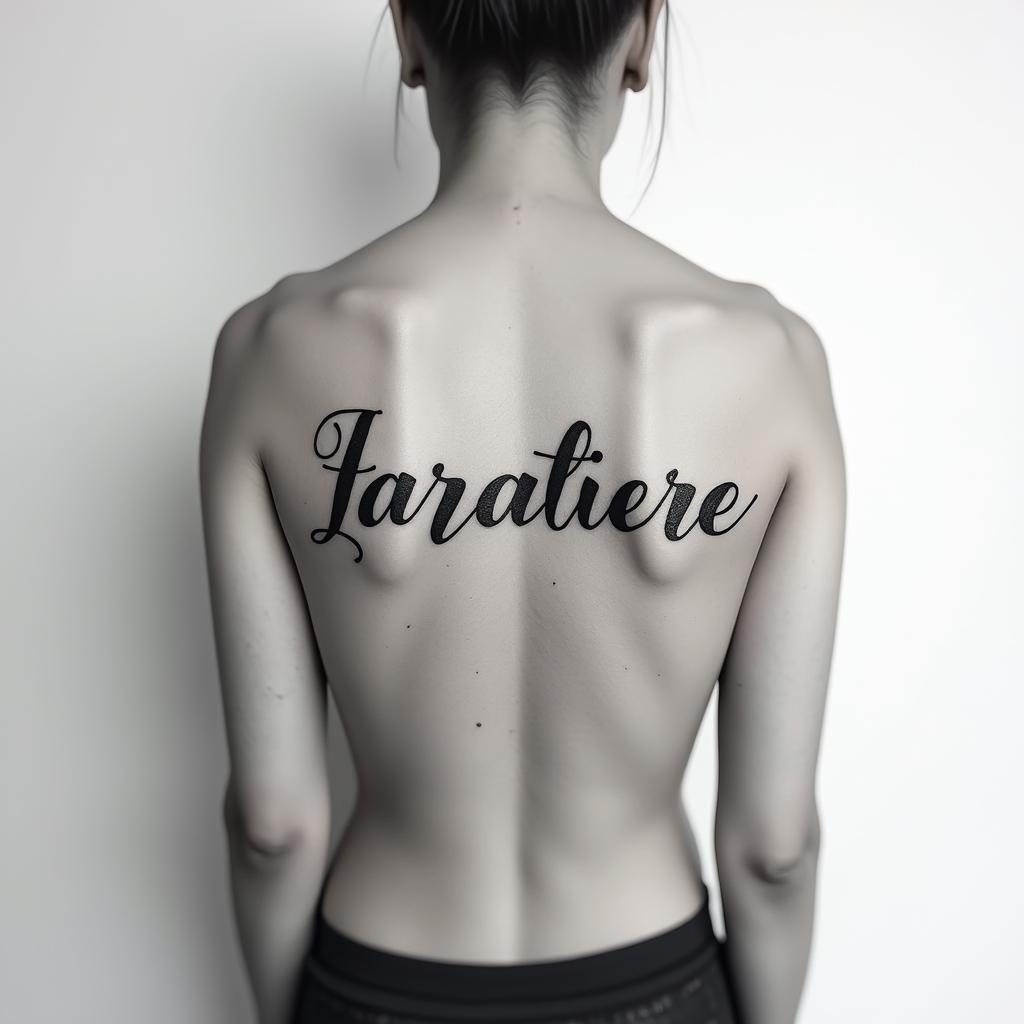 🖤Axel 🖤
20.05.19minimalist text-based tattoo, Monospace font ultra-realistic, perfectly placed, high-quality font design, photo-realistic shading, 8k, high quality, finely detailed typograph - Variation 6