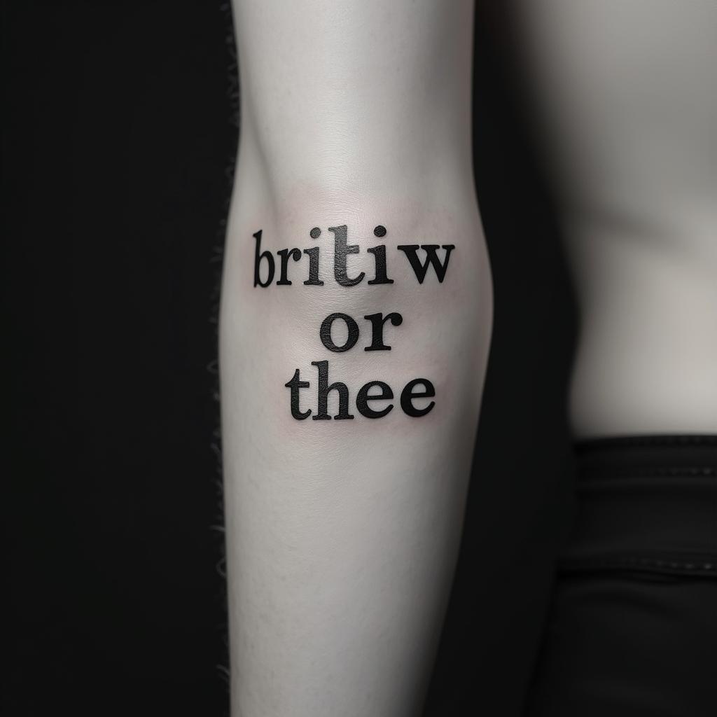 Unique nameminimalist text-based tattoo, Monospace font ultra-realistic, perfectly placed, high-quality font design, photo-realistic shading, 8k, high quality, finely detailed typograph