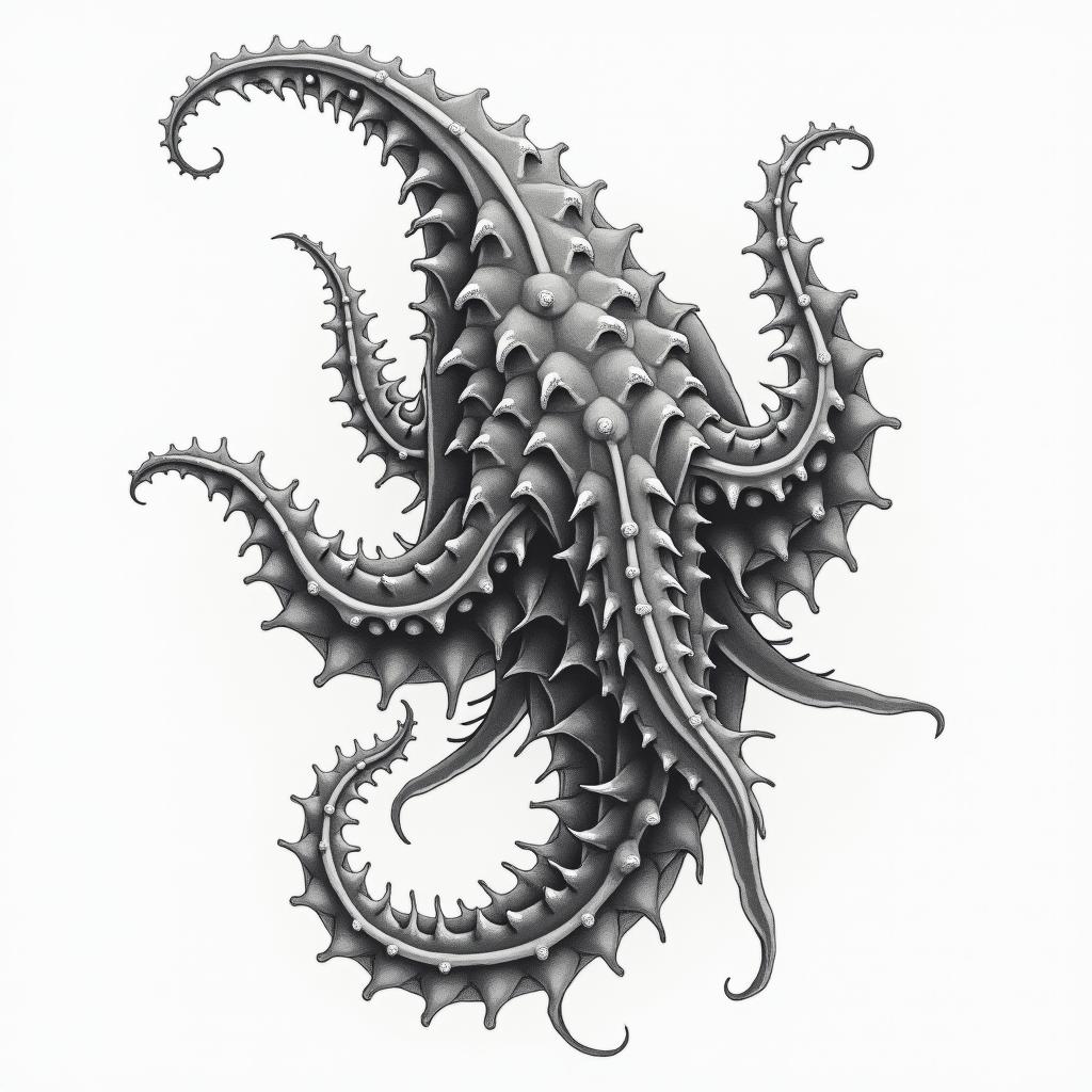 Under the sea themein realism tattoo style, featuring a highly detailed, lifelike, capturing every detail, photorealistic, ultra realistic, intricate shading, smooth and sharp,   - Variation 3