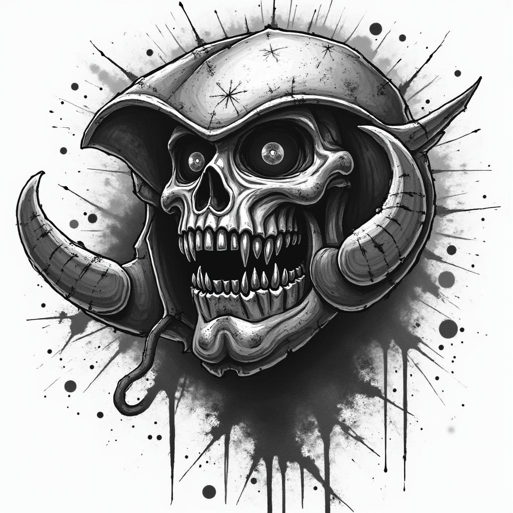 Doom slayer battling halo master chiefin graffiti style tattoo, featuring bold and dynamic street art elements, spray-paint texture with exaggerated lines and expressive, chaotic brushstrokes, intricate lettering incorporated with graffiti tags, symbols like hearts, stars, and wings - Variation 4