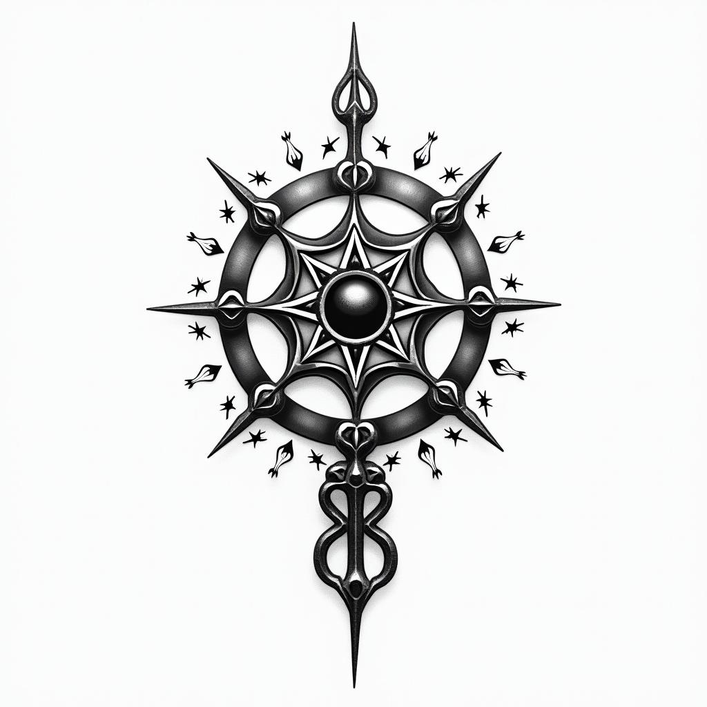 Luis Angel, Escorpio, Sinaloain spiritual symbols tattoo style, featuring an intricate design incorporating elements, Hamsa hand, third eye, minimalist composition - Variation 3