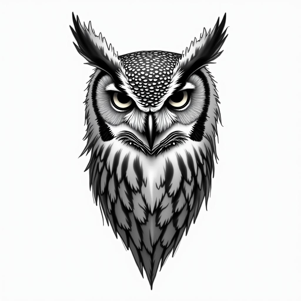 Owlhigly detailed tattoo - Variation 5