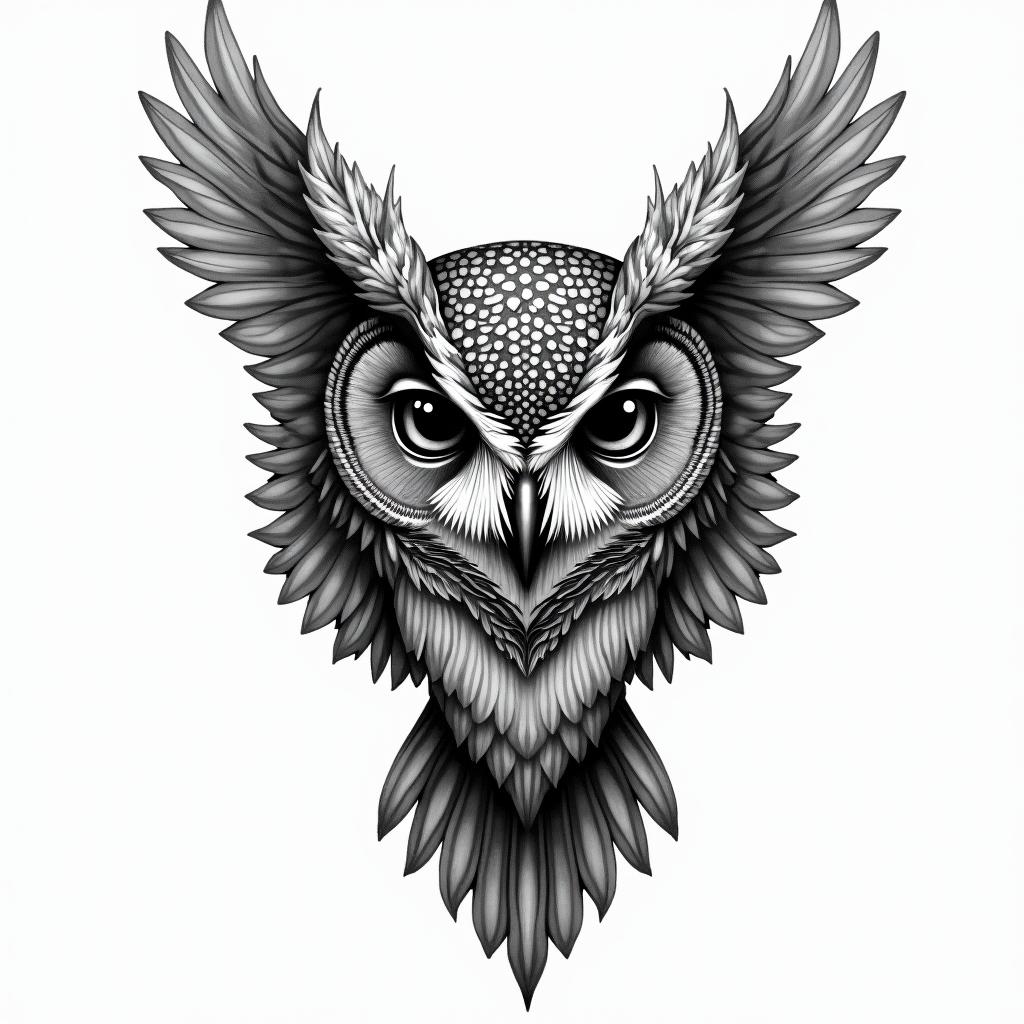Owlhigly detailed tattoo - Variation 8