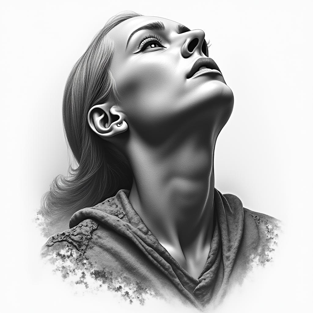 Mountain life deathin realism tattoo style, featuring a highly detailed, lifelike, capturing every detail, photorealistic, ultra realistic, intricate shading, smooth and sharp,   - Variation 4