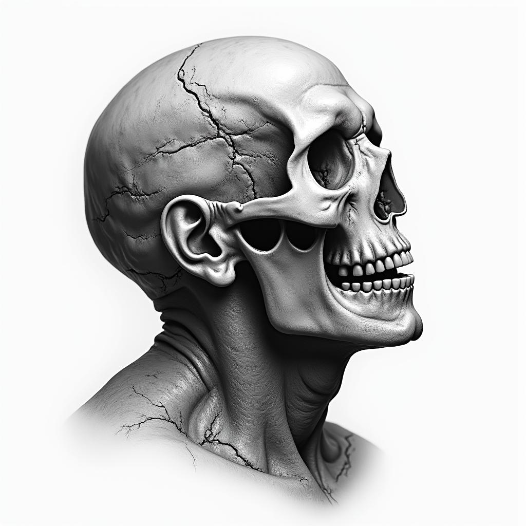 Mountain life deathin realism tattoo style, featuring a highly detailed, lifelike, capturing every detail, photorealistic, ultra realistic, intricate shading, smooth and sharp,   - Variation 2