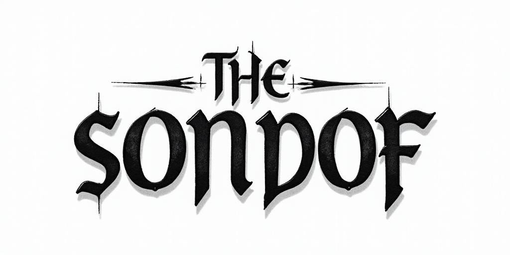 The words Son Of Odintext-based tattoo, gothic font ultra-realistic, perfectly placed, high-quality font design, photo-realistic shading, 8k, high quality, finely detailed typography - Variation 44