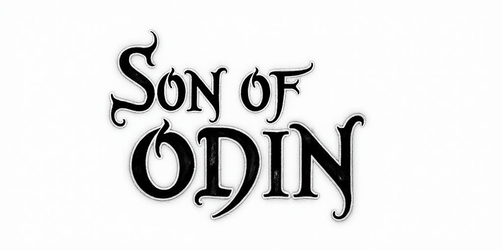 The words Son Of Odintext-based tattoo, gothic font ultra-realistic, perfectly placed, high-quality font design, photo-realistic shading, 8k, high quality, finely detailed typography - Variation 42