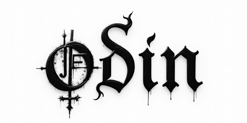 The words Son Of Odintext-based tattoo, gothic font ultra-realistic, perfectly placed, high-quality font design, photo-realistic shading, 8k, high quality, finely detailed typography - Variation 17
