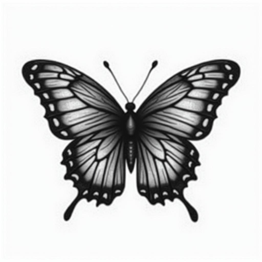 Butterfly with intricate wing patternshigly detailed tattoo - Variation 27