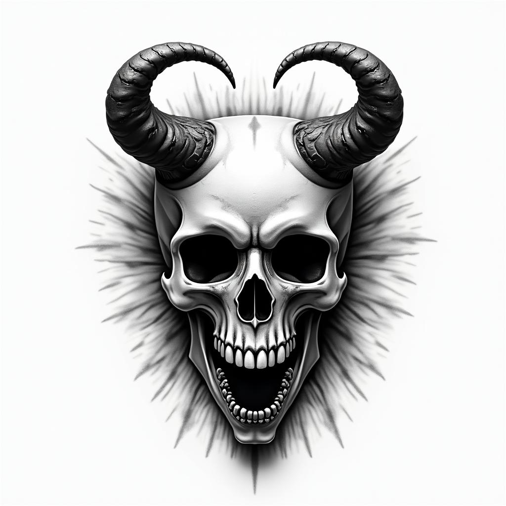 Mask skull beast lovein realism tattoo style, featuring a highly detailed, lifelike, capturing every detail, photorealistic, ultra realistic, intricate shading, smooth and sharp, - Variation 4