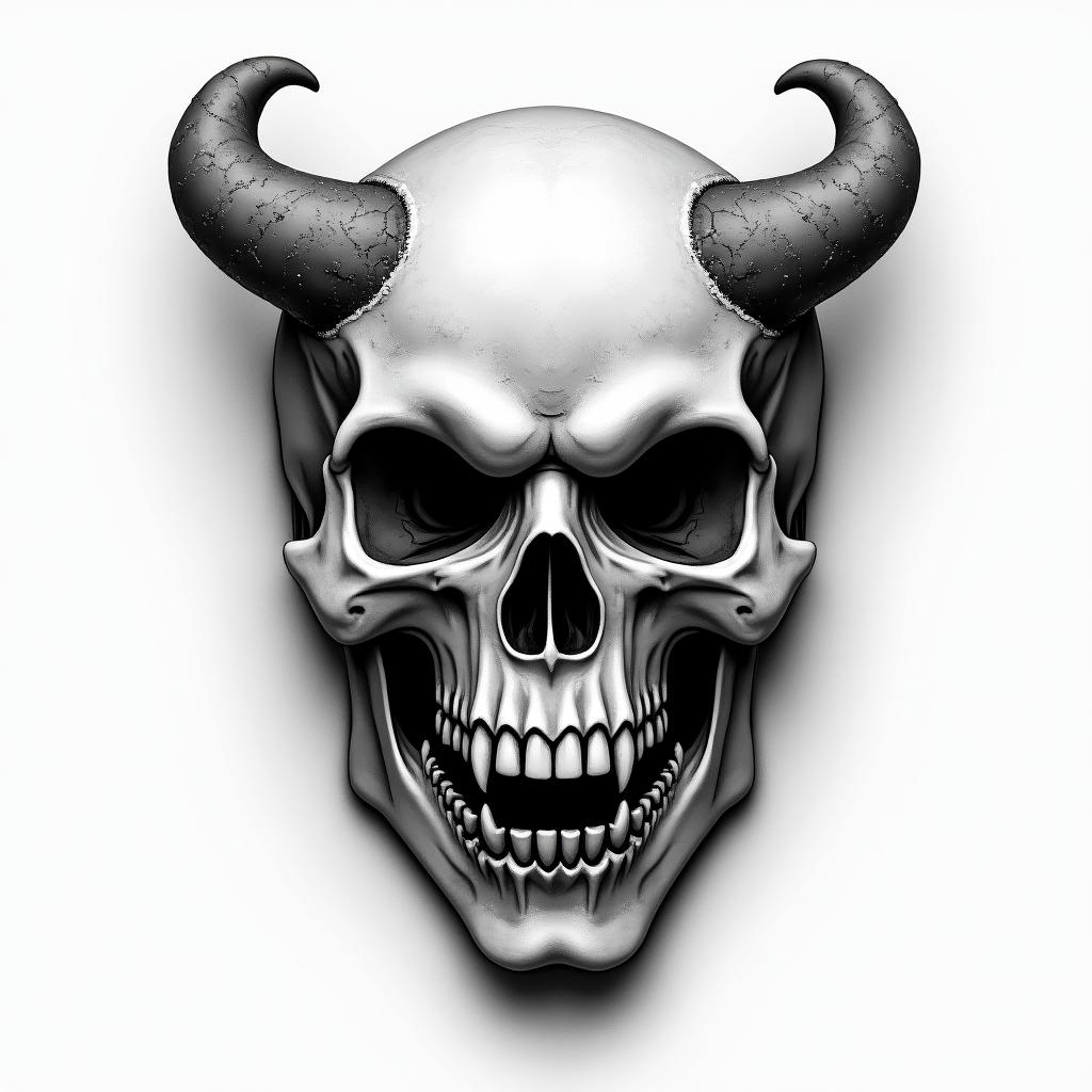 Mask skull beast lovein realism tattoo style, featuring a highly detailed, lifelike, capturing every detail, photorealistic, ultra realistic, intricate shading, smooth and sharp, - Variation 2