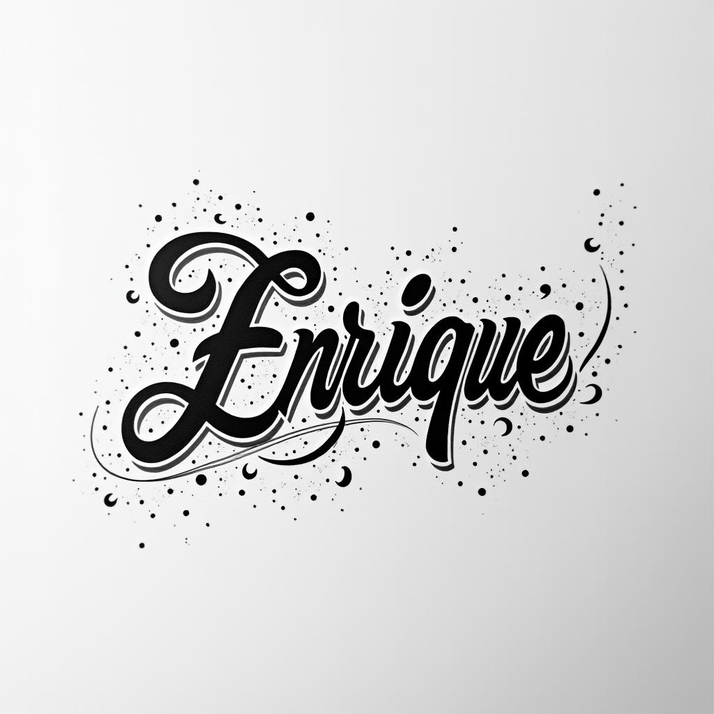 Enriquetext-based tattoo, japanese font ultra-realistic, perfectly placed, high-quality font design, photo-realistic shading, 8k, high quality, finely detailed typograph - Variation 3