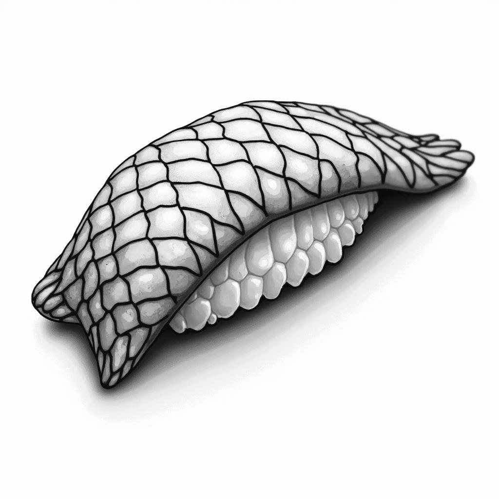 Sushi mignonin new school tattoo, pop culture, modern, detailed tattoo, illustrative