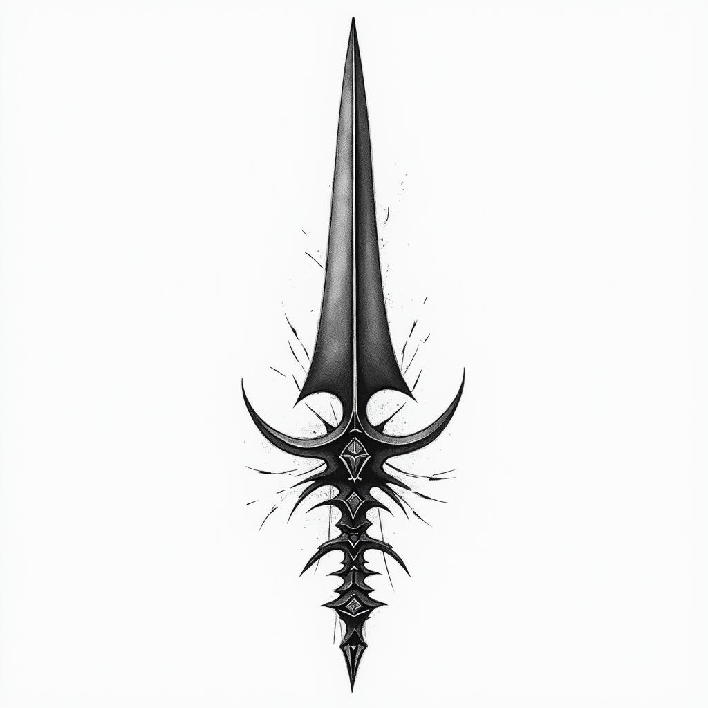 Flint arrowhigly detailed tattoo - Variation 4