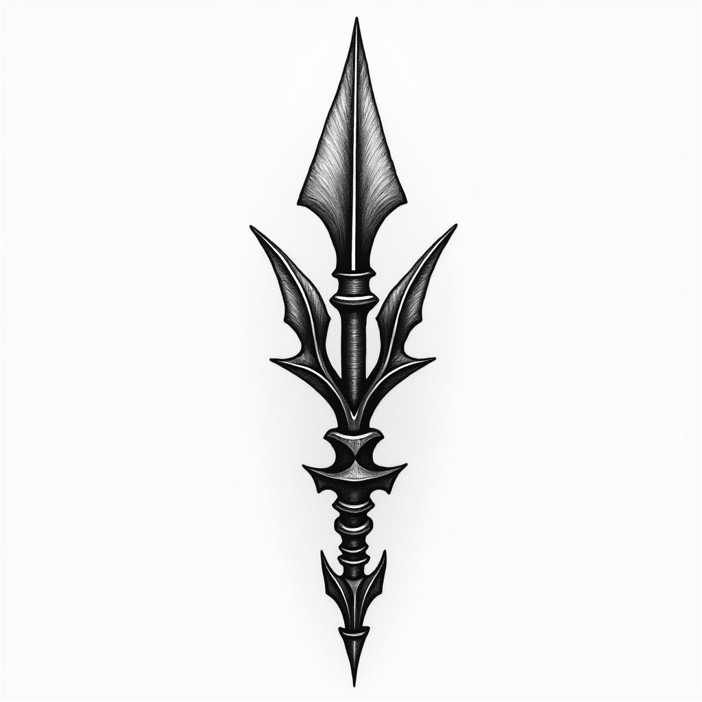 Flint arrowhigly detailed tattoo