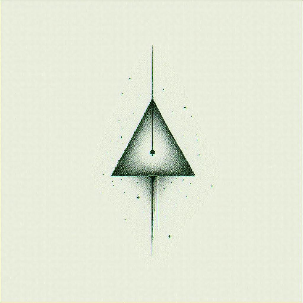 Minimalistin minimalist style tattoo, featuring simple shapes and fine lines, with minimal shading and details, tiny triangles, creating a sense of balance and harmony - Variation 4