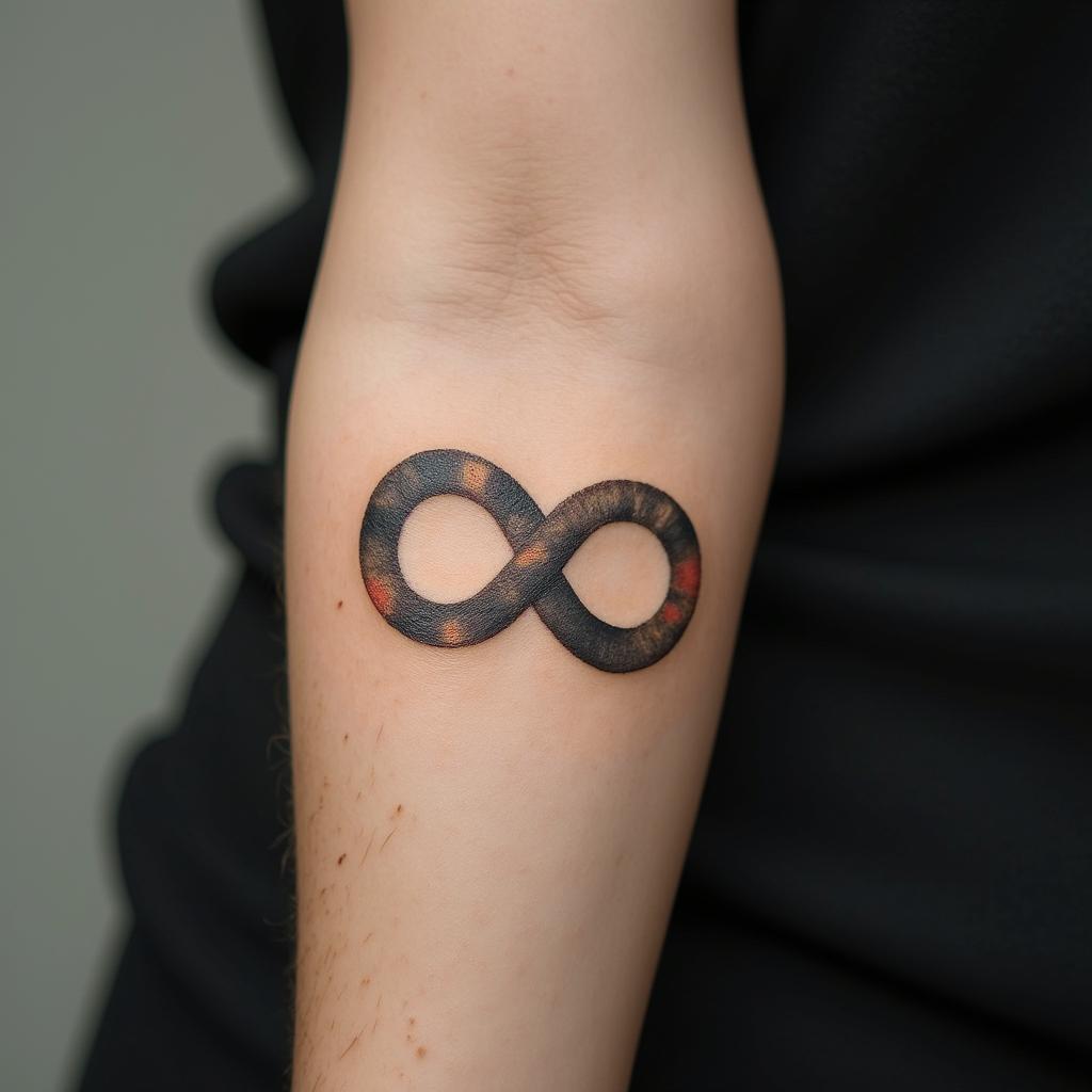 Robert infinityminimalist text-based tattoo, Monospace font ultra-realistic, perfectly placed, high-quality font design, photo-realistic shading, 8k, high quality, finely detailed typograph - Variation 5