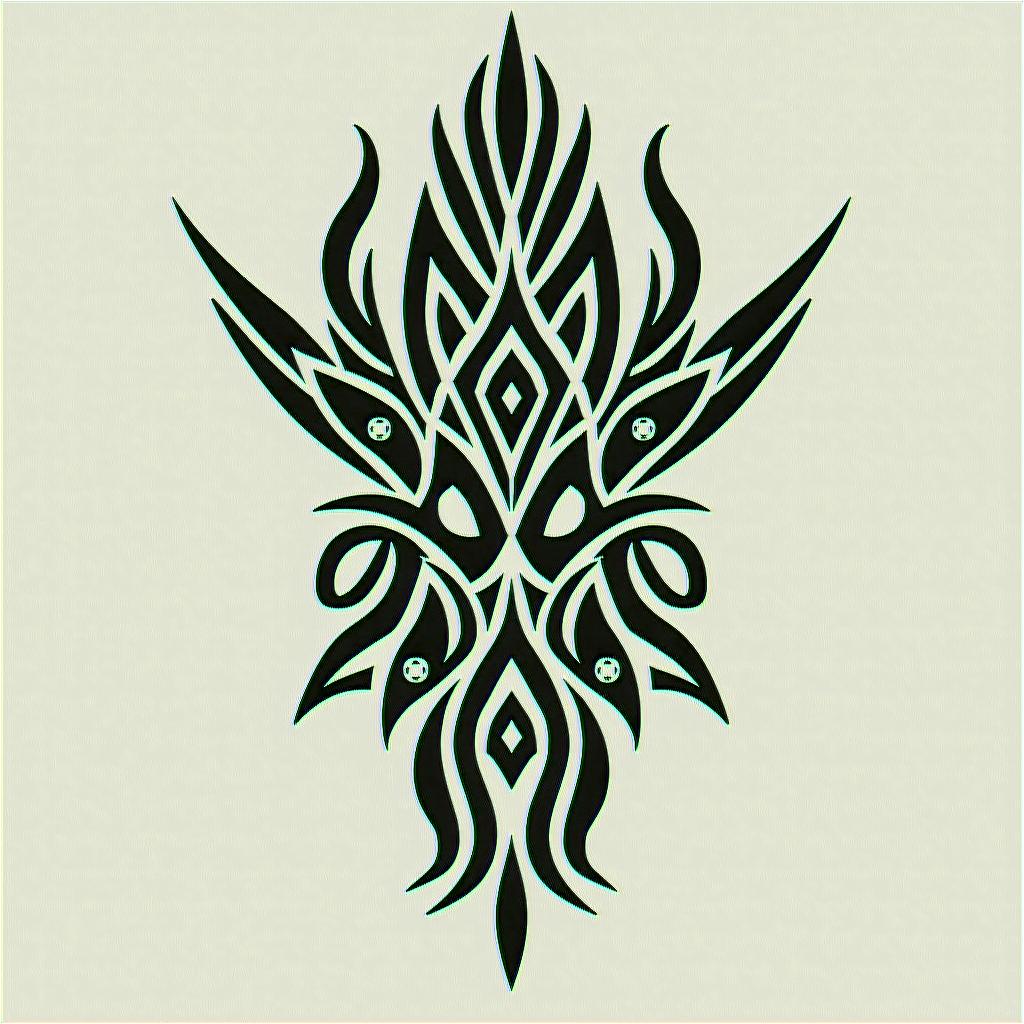 Tribal chiefin tribal tattoo style, featuring bold and black geometric shapes, curved lines, intertwine and flow seamlessly, creating a powerful and symbolic design, polynesian and maori styles - Variation 4