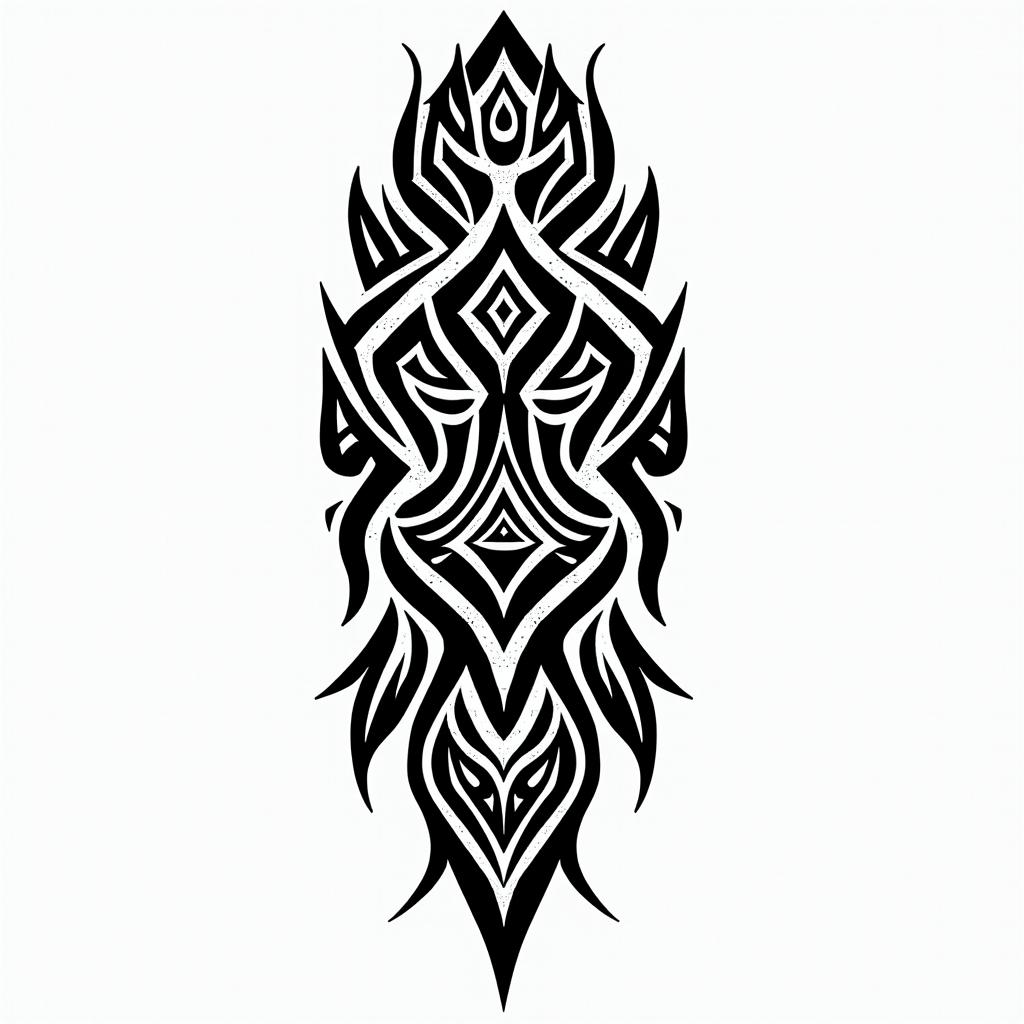 Tribal chiefin tribal tattoo style, featuring bold and black geometric shapes, curved lines, intertwine and flow seamlessly, creating a powerful and symbolic design, polynesian and maori styles - Variation 3