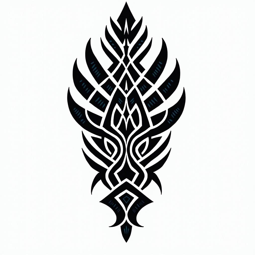 Tribal chiefin tribal tattoo style, featuring bold and black geometric shapes, curved lines, intertwine and flow seamlessly, creating a powerful and symbolic design, polynesian and maori styles