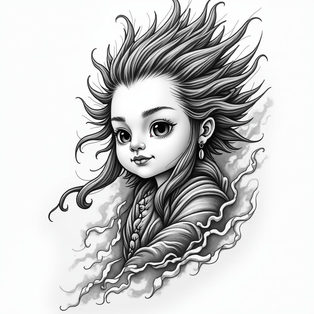 The names of my children are Loan Diego.in japanese style tattoo, detailed tattoo, traditional japanese culture tattoo, mythology, 8k - Variation 4