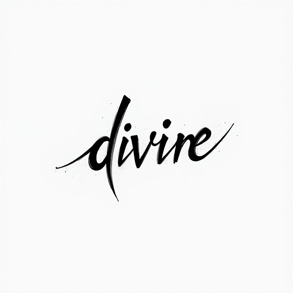 Divineminimalist text-based tattoo, Monospace font ultra-realistic, perfectly placed, high-quality font design, photo-realistic shading, 8k, high quality, finely detailed typograph - Variation 3