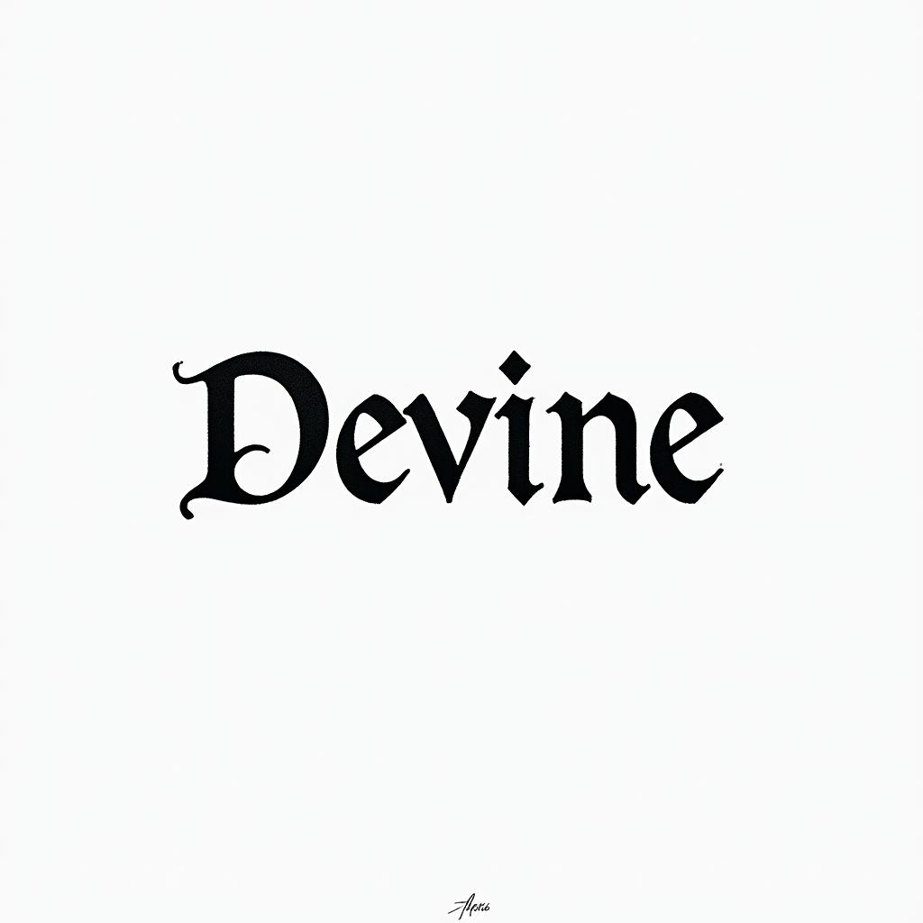 Divineminimalist text-based tattoo, Monospace font ultra-realistic, perfectly placed, high-quality font design, photo-realistic shading, 8k, high quality, finely detailed typograph