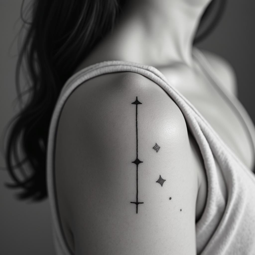 Include names Nate Jobe Kade Thea Grace Ted William Josie Elsie Winnie Estherin minimalist style tattoo, featuring simple shapes and fine lines, with minimal shading and details, tiny triangles, creating a sense of balance and harmony - Variation 2