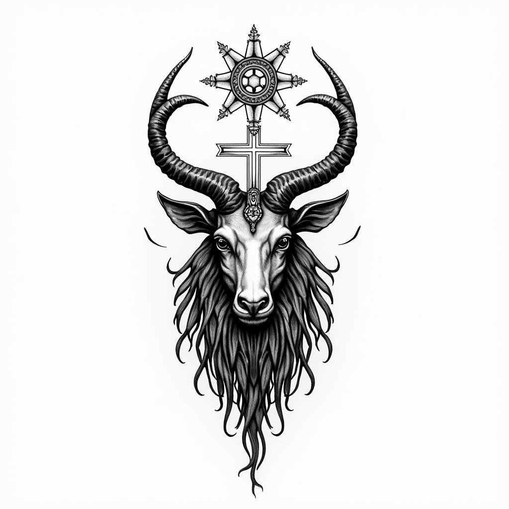 Union of Taurus with Scorpioin bohemian style tattoo, 8k - Variation 1