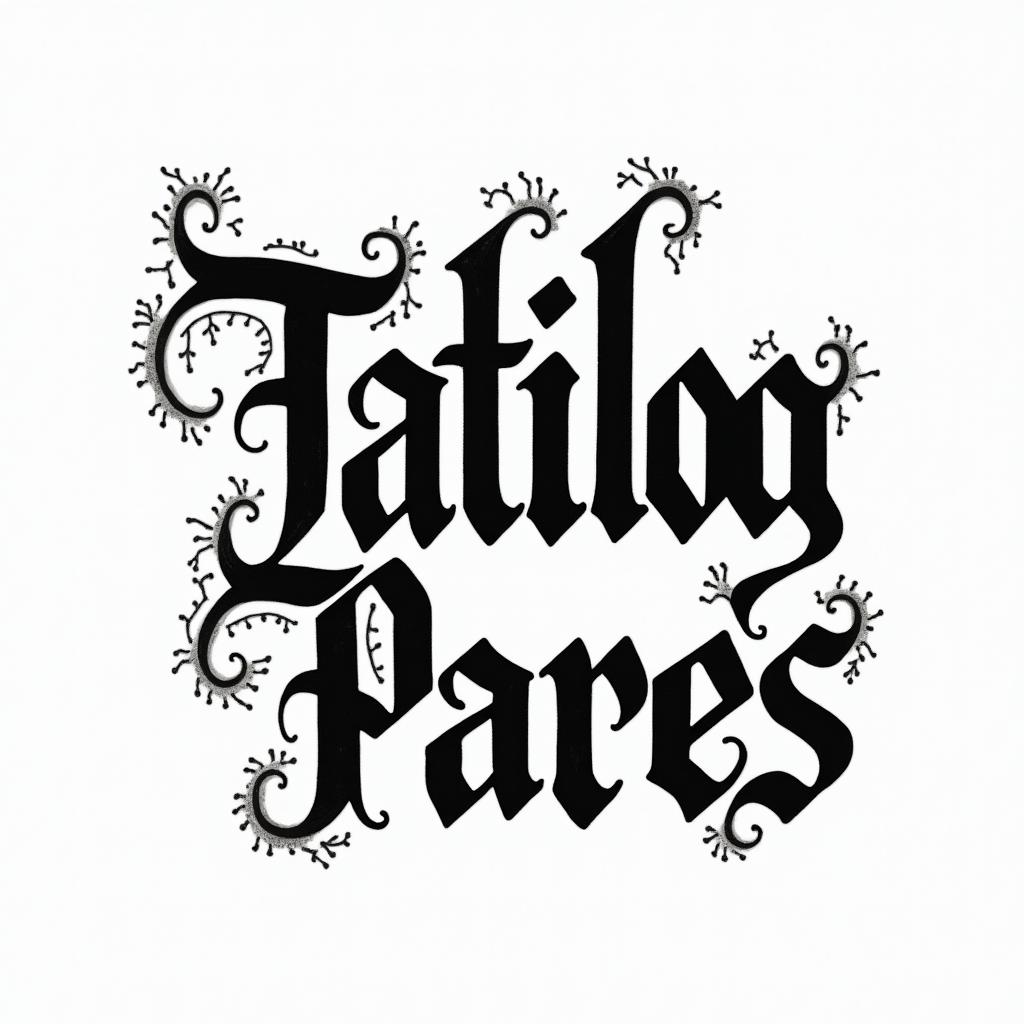 Fabientext-based tattoo, gothic font ultra-realistic, perfectly placed, high-quality font design, photo-realistic shading, 8k, high quality, finely detailed typography - Variation 4