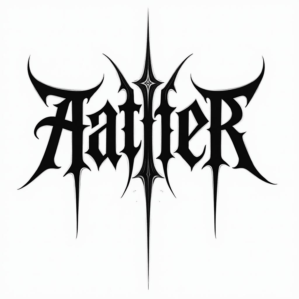 Fabientext-based tattoo, gothic font ultra-realistic, perfectly placed, high-quality font design, photo-realistic shading, 8k, high quality, finely detailed typography - Variation 2