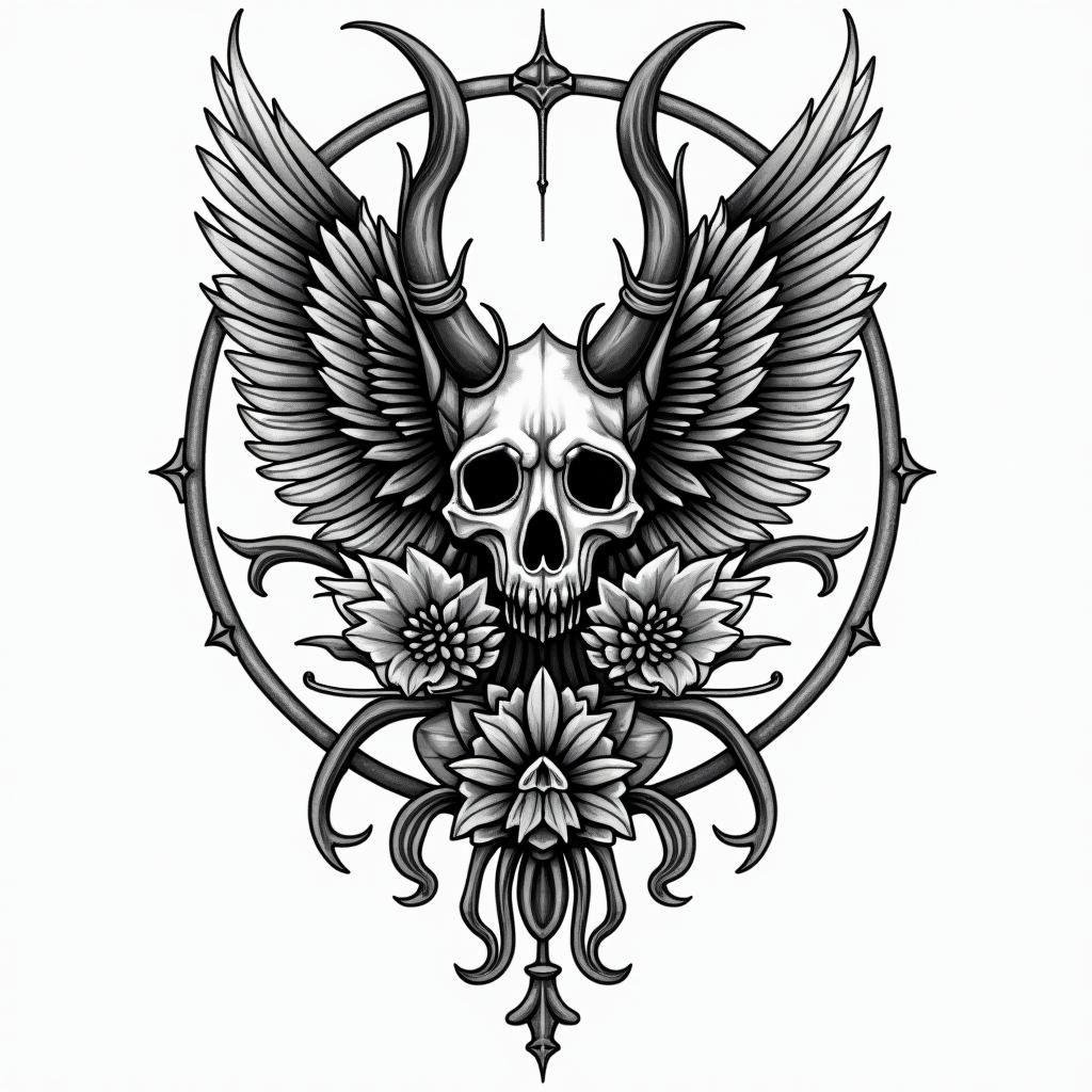 David, Aries, Wisconsinin authentic tattoo style, incorporating traditional modifications, bold black outlines, solid color fills, featuring classic authentic elements - Variation 3